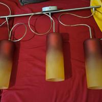 Lampadario Vetro e Acciaio