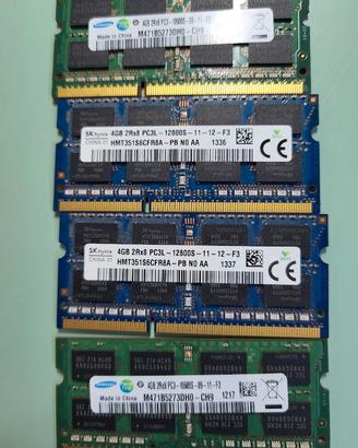 Sodimm DDR3 16gb (4x4gb) ram per laptop