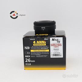 Nikon NIKKOR Z 26mm f2.8 Nital Pari al nuovo