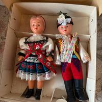 Coppia bambole vintage souvenir polonia