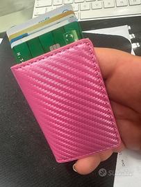 Wallet portafoglio card carte carbon rosa pink