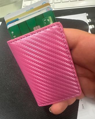 Wallet portafoglio card carte carbon rosa pink