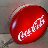 Insegna a bandiera luminosa COCA COLA bifacciale