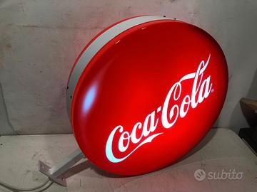 Insegna a bandiera luminosa COCA COLA bifacciale