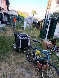 rimorchio bici perr cani