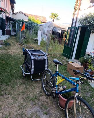 rimorchio bici perr cani