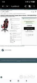 SPARCO sedia gaming nera e rossa