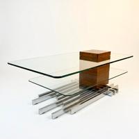 Tavolo vintage vetro design modernariato legno