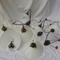Set lampade vetro opaline in stile