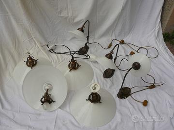 Set lampade vetro opaline in stile