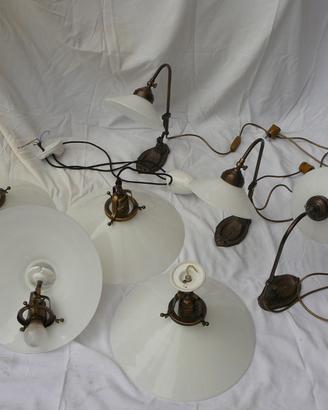 Set lampade vetro opaline in stile