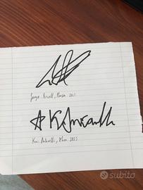 autografo su carta Kimi Antonelli e George Russell