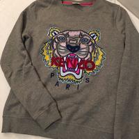 Felpa Tiger Kenzo Paris grigia ricamata taglia XS