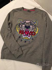 Felpa Tiger Kenzo Paris grigia ricamata taglia XS