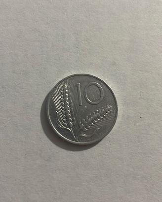 10 lire 1973 Repubbica Italiana con spighe e aratr