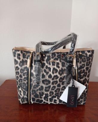 Borsa Liu Jo reversibile maculata/beige