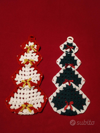 Set 2 alberelli natalizi ad uncinetto
