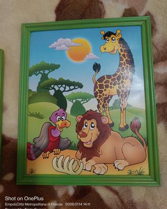 Quadretti per cameretta bambini – animali