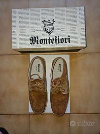 Scarpa uomo, pelle scamosciata, cuoio, tg. 40.