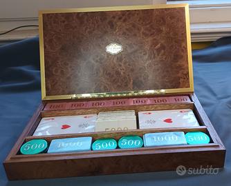 Set Poker Vintage DAL NEGRO Anni 70 Scatola Radica