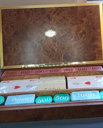 Set Poker Vintage DAL NEGRO Anni 70 Scatola Radica