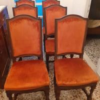 Sei sedie a rocchetto