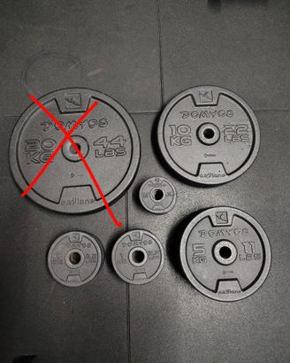 Dischi Decathlon 28mm + bilanciere Powergear