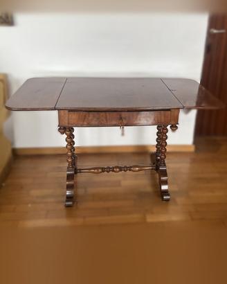 Tavolo a ribalte Luigi Filippo con cassetto