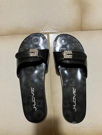 Zoccoli J Love neri con strass
