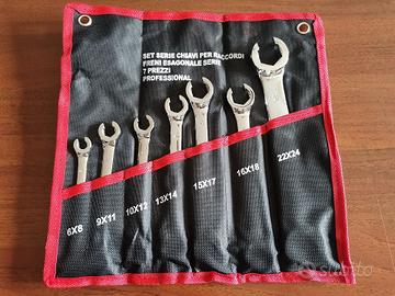 Serie chiavi spaccate raccordo tubo freni 7 pezzi