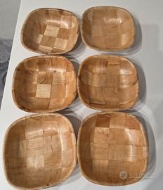6 ciotole in legno