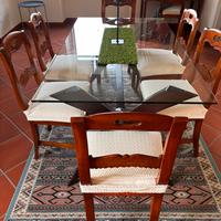 Tavolo Calligaris cristallo e legno