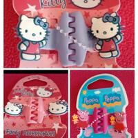 3 mollette fermagli capelli Hallo Kitty Peppa Pig 