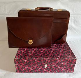 Valigetta Rigida in Pura Pelle Marrone Scuro Laipe