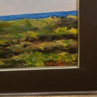 Dipinto paesaggio con albero firmato V. Falla