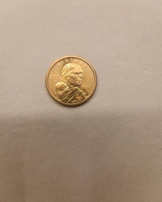 dollaro  Sacagawea anno 2000 color oro