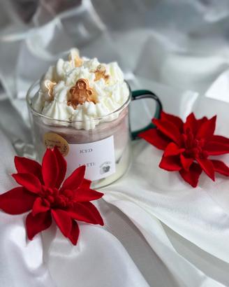 candela iced latte natale fatta a mano