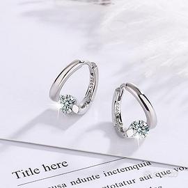 Orecchini a Cerchio in Argento 925/Oro Bianco