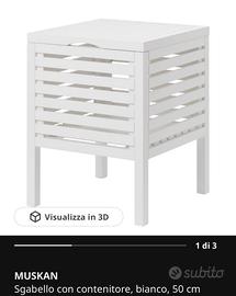 Ikea muskan sgabello contenitore bianco