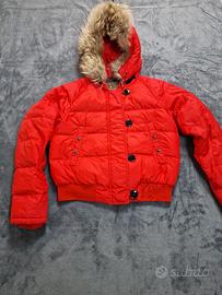 Piumino Moncler rosso S/M cappuccio