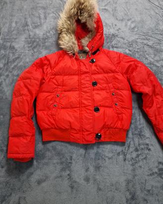 Piumino Moncler rosso S/M cappuccio