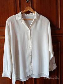 camicetta %pura seta  e smanicato blu 