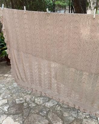 Uncinetto coperta matrimoniale vintage anni 70