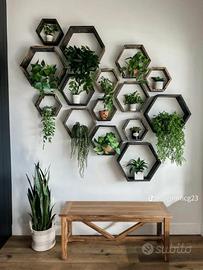 Esagoni in legno da parete.