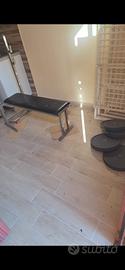 Panca fissa di ferro pieno + 4 dischi da 20kg