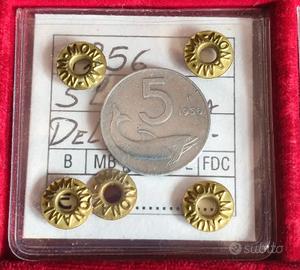 Moneta DELFINO valore 5 Lire 1956 R2