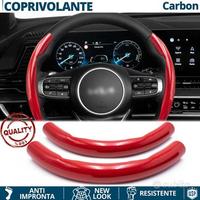 COPRIVOLANTE per KIA Effetto FIBRA CARBONIO Rosso