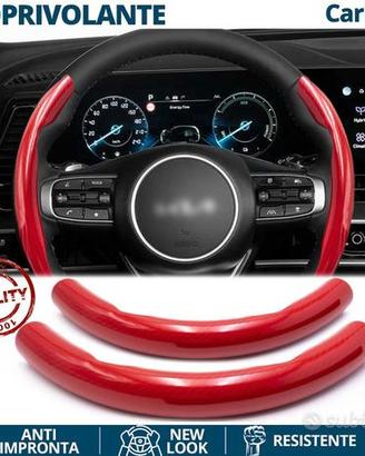 COPRIVOLANTE per KIA Effetto FIBRA CARBONIO Rosso