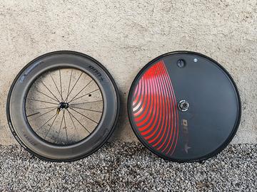 Ruote bici lenticolari carbonio triathlon crono
