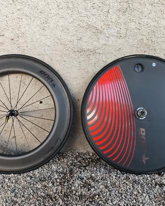Ruote bici lenticolari carbonio triathlon crono